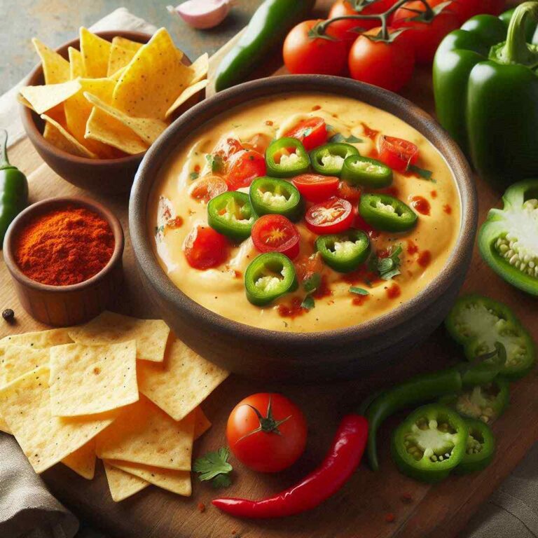 Homemade Queso Dip with Chiles and Tomatoes