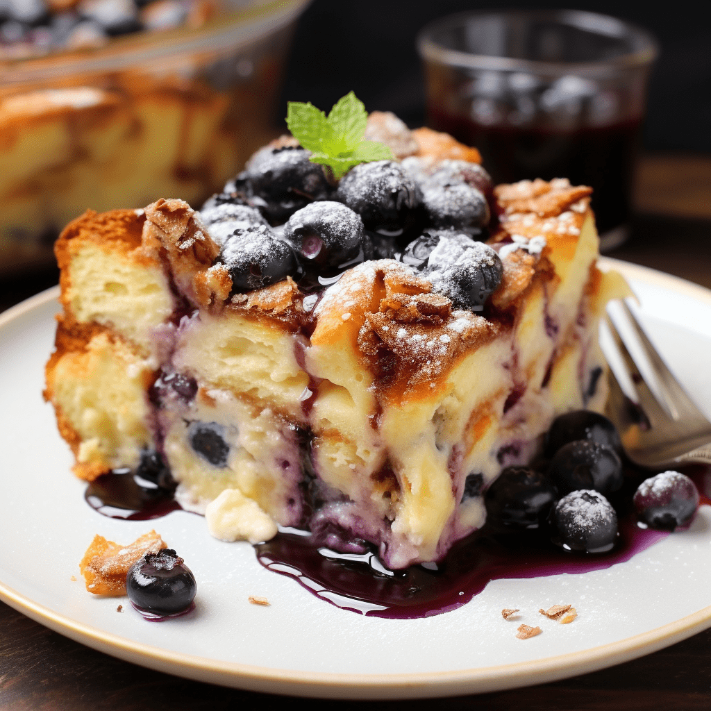 Heavenly Blueberry Cream Cheese French Toast Bake
