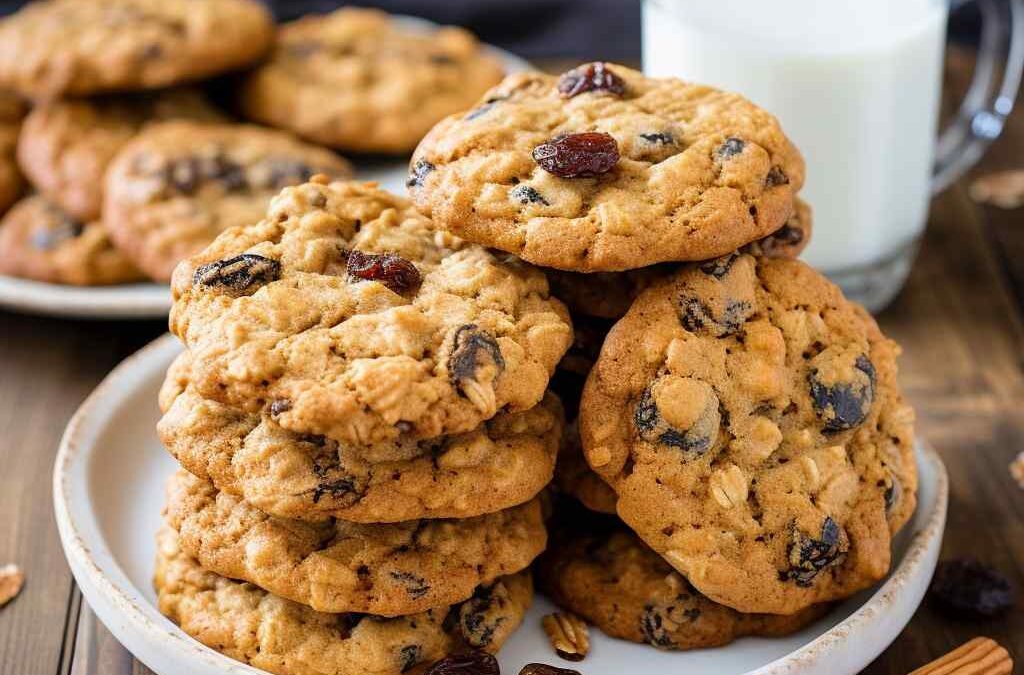 Chewy Oatmeal Raisin Cookies