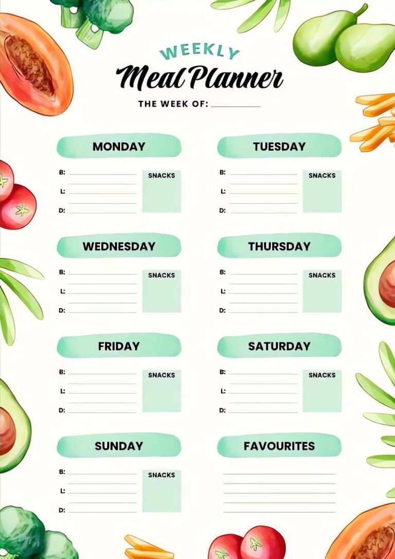 FREE MENU PLANNER PRINTABLE