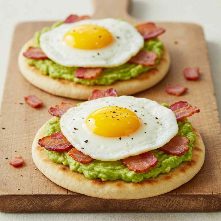 Avocado and Bacon Breakfast Pizzas