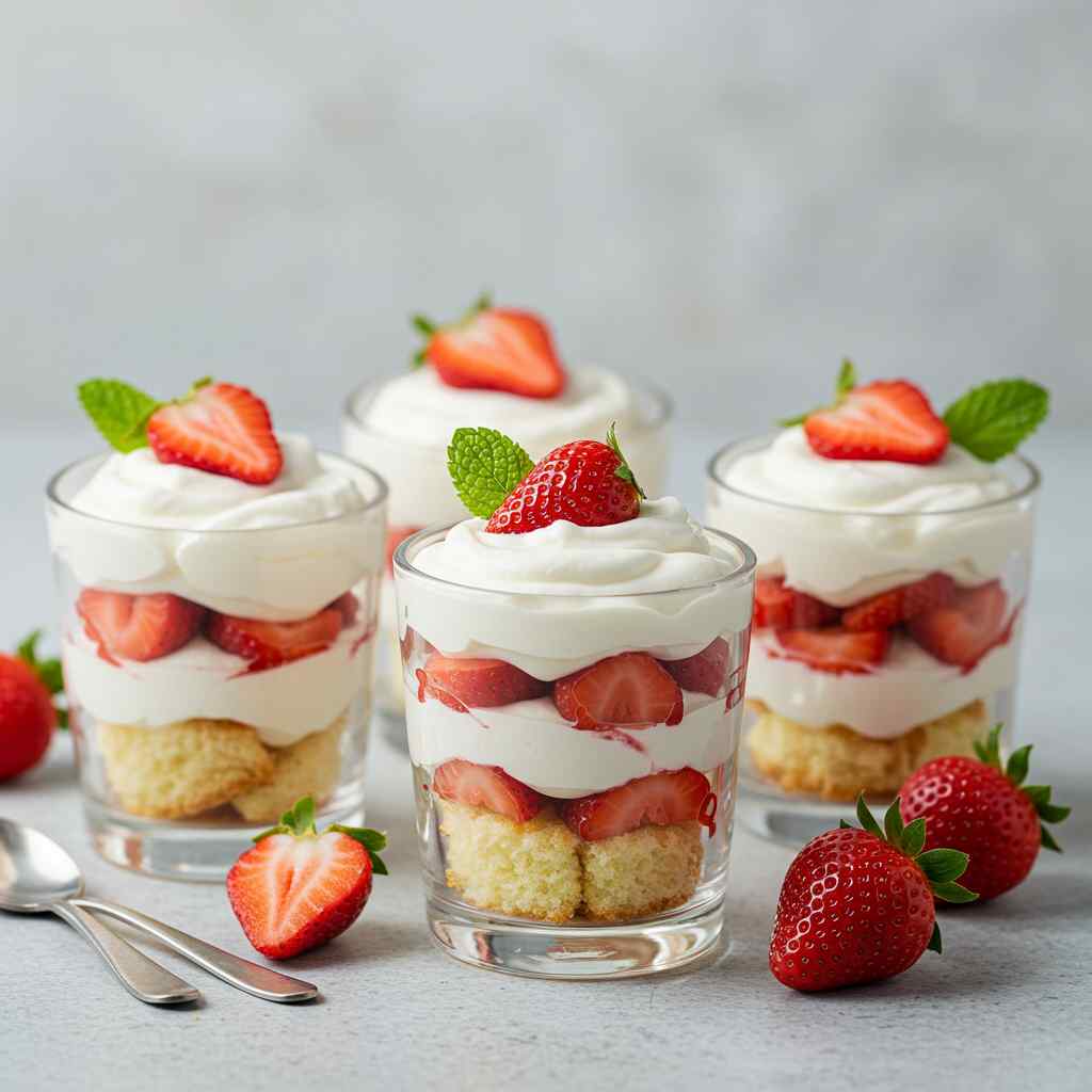 Simple Strawberry Shortcake Cups